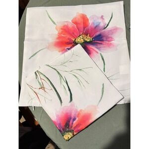 Watercolor Floral Pillow Cover Cushion Case Square Accent Home Decor